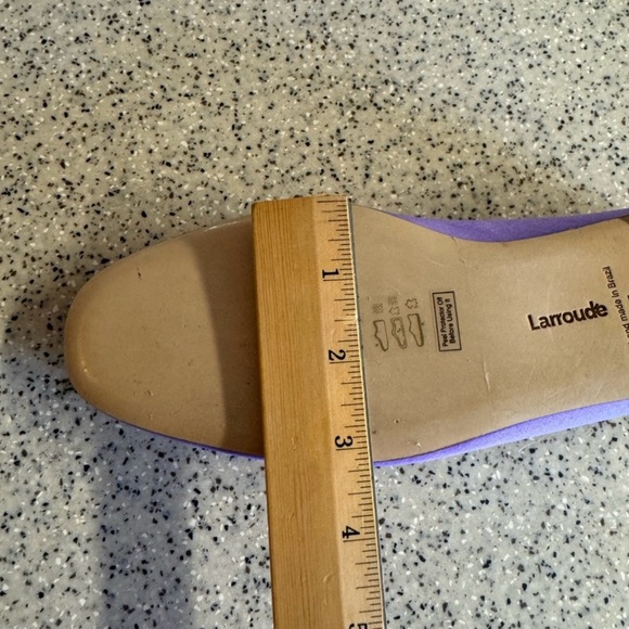 Larroude’ Purple satin Blair Mary Jane battle flats with adjustable buckle.9.5 - Picture 12 of 14